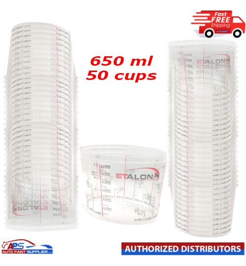 50x Paint Mixing Cups 650ml Pack of 50